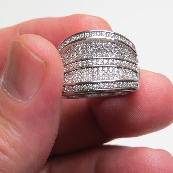 *Sterling Silver Diamond Ring Band - Picture 1 of 6